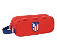 Safta ATLETICO DE MADRID - Astuccio doppio bambino, astuccio per bambini, ideale per bambini in età scolastica, comodo e versatile, qualità e resistenza, 21 x 6 x 8 cm, colore: rosso/blu, Rosso/blu,