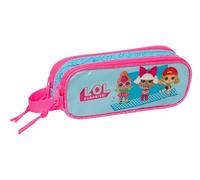 Safta LOL Surprise! Divas - Astuccio doppio per bambini, astuccio per bambini, ideale per bambini in età scolastica, comodo e versatile, qualità e resistenza, 21 x 6 x 8 cm, colore blu, blu, Estándar,