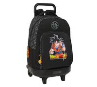 safta DRAGON BALL COMBAT - Zaino grande con ruote, compatto, rimovibile, ideale per bambini di diverse età, comodo e versatile, qualità e resistenza, 33 x 22 x 45 cm, Nero, M, Casual