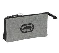 Safta ECKO UNLTD. Rhino - Astuccio triplo, astuccio per bambini, ideale per bambini in età scolastica, comodo e versatile, qualità e resistenza, 22 x 3 x 12 cm, colore grigio/nero, Grigio/nero,