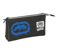 safta ECKO UNLTD. WORLDWIDE - Astuccio triplo, astuccio per bambini, ideale per bambini in età scolastica, comodo e versatile, qualità e resistenza, 22 x 3 x 12 cm, Nero, M, Casual