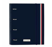 Safta EL OCA ECLIPSE - Cartella 4 anelli da 35 cm con 100 fogli A4, ideale per bambini di diverse età, confortevole e versatile, qualità e resistenza, 27 x 3,5 x 32 cm, Blu navy, M, Casual