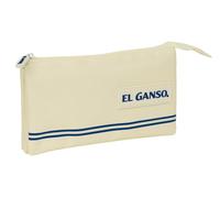 Safta EL Oca Basics - Astuccio triplo, astuccio per bambini, ideale per bambini in età scolastica, comodo e versatile, qualità e resistenza, 22 x 3 x 12 cm, colore sabbia, Sabbia, Estándar, Casual