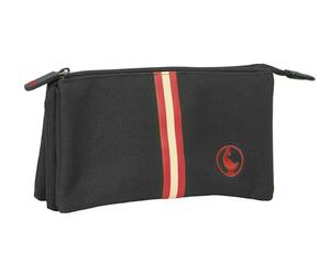 safta EL OCA BASICS - Astuccio triplo, astuccio per bambini, ideale per bambini in età scolastica, comodo e versatile, qualità e resistenza, 22 x 3 x 12 cm, Nero, M, Casual