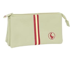 safta EL OCA BASICS - Astuccio triplo, astuccio per bambini, ideale per bambini in età scolastica, comodo e versatile, qualità e resistenza, 22 x 3 x 12 cm, beige, M, Casual