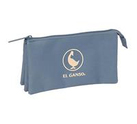 EL OCA BASICS BLU AZAFATA - Astuccio triplo, astuccio per bambini, ideale per bambini in età scolastica, comodo e versatile, qualità e resistenza, 22 x 3 x 12 cm