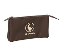 EL OCA BASICS CHOCOLATE - Astuccio triplo, astuccio per bambini, ideale per bambini in età scolastica, comodo e versatile, qualità e resistenza, 22 x 3 x 12 cm