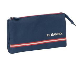 safta EL Oca Classic - Astuccio Triplo, astuccio per bambini, ideale per bambini in età scolastica, comodo e versatile, qualità e resistenza, 22 x 3 x 12 cm, colore blu marino, Blu navy, Estándar,