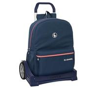 Safta EL OCA CLASSIC - Zaino, schienale ergonomico, con carrello Evolution, ideale per bambini di diverse età, comodo e versatile, qualità e resistenza, 32 x 14 x 43 cm, colore blu marino, Blu navy,
