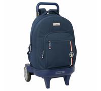 safta EL OCA ECLIPSE - Zaino grande con ruote, Compact Evoluzione, rimovibile, ideale per bambini di diverse età, comodo e versatile, qualità e resistenza, 33 x 22 x 45 cm, Blu navy, M, Casual