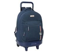 Safta EL OCA ECLIPSE - Zaino grande con ruote, compatto, rimovibile, ideale per bambini di diverse età, comodo e versatile, qualità e resistenza, 33 x 22 x 45 cm, Blu navy, M, Casual