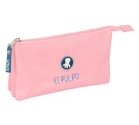 safta EL PULPO - Astuccio triplo, astuccio per bambini, ideale per bambini in età scolastica, comodo e versatile, qualità e resistenza, 22 x 3 x 12 cm, Blu chiaro, M, Casual