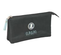 safta EL PULPO - Astuccio triplo, astuccio per bambini, ideale per bambini in età scolastica, comodo e versatile, qualità e resistenza, 22 x 3 x 12 cm, grigio, M, Casual