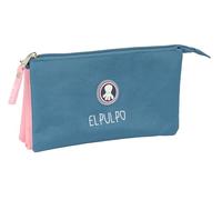 safta EL PULPO - Astuccio triplo, astuccio per bambini, ideale per bambini in età scolastica, comodo e versatile, qualità e resistenza, 22 x 3 x 12 cm, rosa chiaro, M, Casual