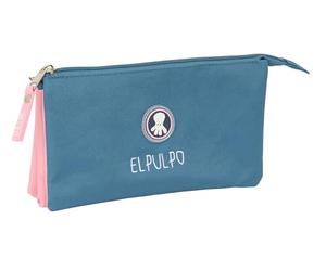 safta EL PULPO - Astuccio triplo, astuccio per bambini, ideale per bambini in età scolastica, comodo e versatile, qualità e resistenza, 22 x 3 x 12 cm, rosa chiaro, M, Casual