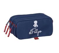 safta EL PULPO - Astuccio triplo grande, astuccio per bambini, ideale per bambini in età scolastica, comodo e versatile, qualità e resistenza, 21,5 x 8 x 10 cm, Blu navy, M, Casual