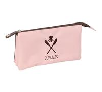 safta EL PULPO ROSA - Astuccio triplo, astuccio per bambini, ideale per bambini in età scolastica, comodo e versatile, qualità e resistenza, 22 x 3 x 12 cm