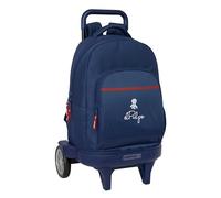 safta EL PULPO - Zaino grande con ruote, compatto evoluzione, rimovibile, ideale per bambini di diverse età, comodo e versatile, qualità e resistenza, 33 x 22 x 45 cm, Blu navy, M, Casual
