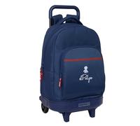 safta EL PULPO - Zaino grande con ruote, compatto, rimovibile, ideale per bambini di diverse età, comodo e versatile, qualità e resistenza, 33 x 22 x 45 cm, Blu navy, M, Casual