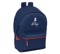 safta EL PULPO - Zaino per laptop da 15,6" e USB, ideale per giovani di diverse età, tessuto riciclato, comodo e versatile, qualità e resistenza, 31 x 18 x 44 cm, Blu navy, M, Casual