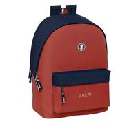 safta EL PULPO - Zaino per laptop da 15,6" e USB, ideale per giovani di diverse età, tessuto riciclato, comodo e versatile, qualità e resistenza, 31 x 18 x 44 cm, Caldaia rossa/blu marino, M, Casual