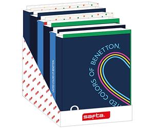 Safta - Espositore a libro a 4 anelli (12 pz), resistente, leggero, resistente, di alta qualità, multicolore