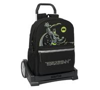 safta BATMAN GAME OVER - Zaino, schienale ergonomico, con carrello Evolution, ideale per bambini di diverse età, comodo e versatile, qualità e resistenza, 32 x 14 x 43 cm, Nero, M, Casual