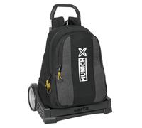 safta MUNICH TOPO - Zaino per scuola, schienale ergonomico, con carrello Evolution, ideale per bambini di diverse età, comodo e versatile, qualità e resistenza, 32 x 16 x 44 cm, Nero, M, Casual