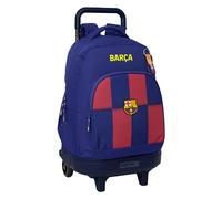 Safta F.C. Barcellona 1ª attrezzatura 25/26 - Zaino grande con ruote, compatto, rimovibile, ideale per bambini di diverse età, comodo e versatile, qualità e resistenza, 33 x 22 x 45 cm, blu/granata, M