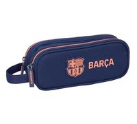 safta F.C.BARCELLONA 2ª attrezzatura - Astuccio doppio bambino, astuccio per bambini, ideale per bambini in età scolastica, comodo e versatile, qualità e resistenza, 21 x 6 x 8 cm