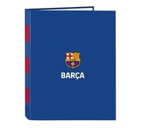 Safta F.C. Barcellona 2ª attrezzatura - Cartellina con fogli 4 anelli, ideale per bambini di diverse età, comoda e versatile, qualità e resistenza, 26,5 x 33 cm, colore blu e bordeaux, blu/granata,