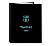 Safta F.C. Barcellona 3ª attrezzatura, cartella con fogli 4 anelli, ideale per bambini di diverse età, confortevole e versatile, qualità e resistenza, 26,5 x 33 cm, colore nero