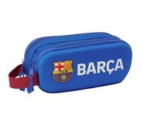 Safta F.C. Barcellona 3D - Astuccio doppio 3D, astuccio per bambini, ideale per bambini in età scolastica, comodo e versatile, qualità e resistenza, 21 x 6 x 8 cm, colore blu marino, Blu navy,