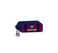 safta F.C. Barcellona - Astuccio triplo cerniera, astuccio per bambini, ideale per bambini dai 5 ai 14 anni, comodo e versatile, qualità e resistenza, 21 x 7 x 8,5 cm, colore: blu navy/granato, Blu