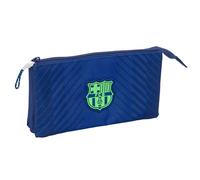 safta F.C. Barcellona NAVY Blue - Astuccio triplo, astuccio per bambini, ideale per bambini in età scolastica, comodo e versatile, qualità e resistenza, 22 x 3 x 12 cm, Blu navy, M, Casual