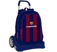 safta F.C. Barcellona - Zaino per scuola, schienale ergonomico, con carrello Evolution, ideale per bambini di diverse età, comodo e versatile, 32 x 16 x 44 cm, colore: blu navy/granato, Blu