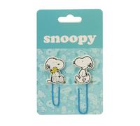 SAFTA Fermacarte Snoopy, confezione da 2 pezzi in blister, 2 misure diverse, accessorio per scuola e ufficio, organizer per documenti e cartelle, misure 7,5 x 12,5 cm