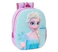 Safta FROZEN 3D - Zaino scolastico, con design 3D, adattabile al carrello, ideale per bambini di diverse età, comodo e versatile, qualità e resistenza, 27 x 10 x 33 cm, Celeste/Rosa, M, Casual