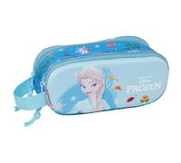 FROZEN - Astuccio doppio 3D, astuccio per bambini, ideale per bambini in età scolastica, comodo e versatile, qualità e resistenza, 21 x 6 x 8 cm