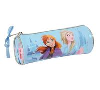 Safta FROZEN ICE MAGIC - Astuccio rotondo per scuola, astuccio per bambini, ideale per bambini dai 5 ai 14 anni, comodo e versatile, qualità e resistenza, 20 x 7 cm, Blu chiaro, M, Casual