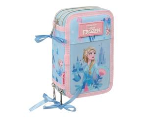Safta Frozen Ice Magic - Astuccio scuola con 37 utili inclusi, astuccio per bambini, ideale per bambini dai 5 ai 14 anni, comodo e versatile, qualità e resistenza, 12,5 x 5,5 x 19,5 cm, Blu chiaro, M,
