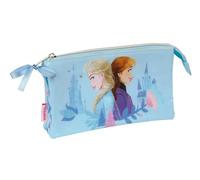 Safta FROZEN ICE MAGIC - Astuccio triplo, astuccio per bambini, ideale per bambini in età scolastica, comodo e versatile, qualità e resistenza, 22 x 3 x 12 cm, Blu chiaro, M, Casual