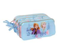 safta FROZEN ICE MAGIC - Astuccio triplo grande, astuccio per bambini, ideale per bambini in età scolastica, comodo e versatile, qualità e resistenza, 21,5 x 8 x 10 cm, Blu chiaro, M, Casual