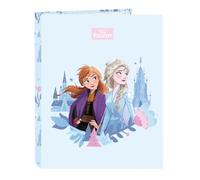 Safta FROZEN ICE MAGIC - Cartellina con fogli 4 anelli, ideale per bambini di diverse età, comoda e versatile, qualità e resistenza, 26,5 x 33 cm, Blu chiaro, M, Casual