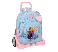 Safta FROZEN ICE MAGIC - Zaino scuola 180, schienale ergonomico, con carrello Evolution, ideale per bambini di diverse età, comodo e versatile, qualità e resistenza, 33 x 14 x 42 cm, Blu chiaro, M,
