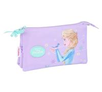 FROZEN SPIRIT - Astuccio triplo, astuccio per bambini, ideale per bambini in età scolastica, comodo e versatile, qualità e resistenza, 22 x 3 x 12 cm, viola, M, Casual
