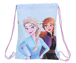 SAFTA FROZEN - Zaino a sacco piatto Junior, ideale per bambini di diverse età, comodo e versatile, qualità e resistenza, 26 x 34 cm, colore lilla, viola, Estándar, Casual