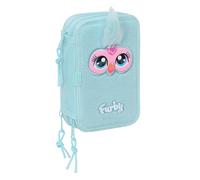 safta FURBY - Astuccio scuola con 37 utili inclusi, astuccio per bambini, ideale per bambini dai 5 ai 14 anni, comodo e versatile, qualità e resistenza, 12,5 x 5,5 x 19,5 cm, azzurro, M, Casual