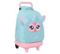 safta FURBY - Zaino grande con ruote, compatto, rimovibile, ideale per bambini di diverse età, comodo e versatile, qualità e resistenza, 33 x 22 x 45 cm, azzurro, M, Casual