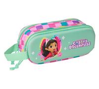 Safta GABBY'S DOLLHOUSE 3D - Astuccio doppio 3D, astuccio per bambini, ideale per bambini in età scolastica, comodo e versatile, qualità e resistenza, 21 x 6 x 8 cm, multicolore, M, Casual